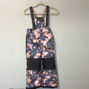 Deux par deux Floral Snow Bib Overalls